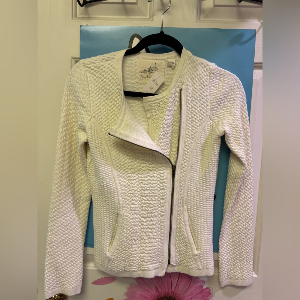 Anthropologie Cream Knit Jacket